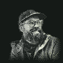 Jon McCullough, one-bit dither portrait