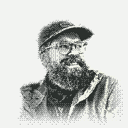 Jon McCullough, one-bit dither portrait